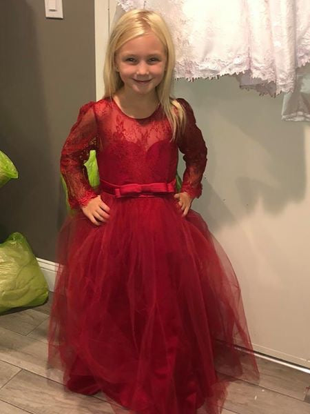 Red lace dress