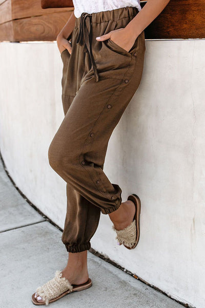 Pocketed Pants with Buttons - 3 Colors