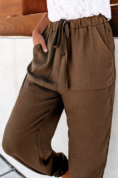 Pocketed Pants with Buttons - 3 Colors