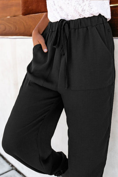 Pocketed Pants with Buttons - 3 Colors