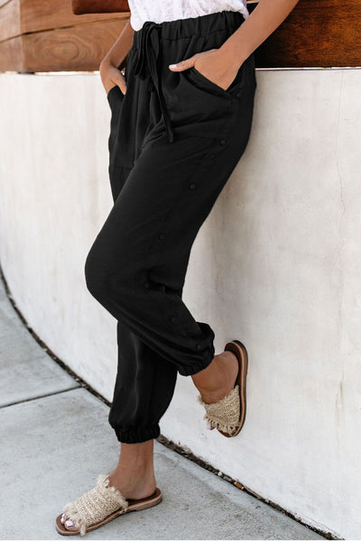 Pocketed Pants with Buttons - 3 Colors