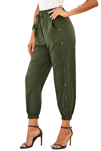 Pocketed Pants with Buttons - 3 Colors