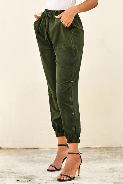Pocketed Pants with Buttons - 3 Colors