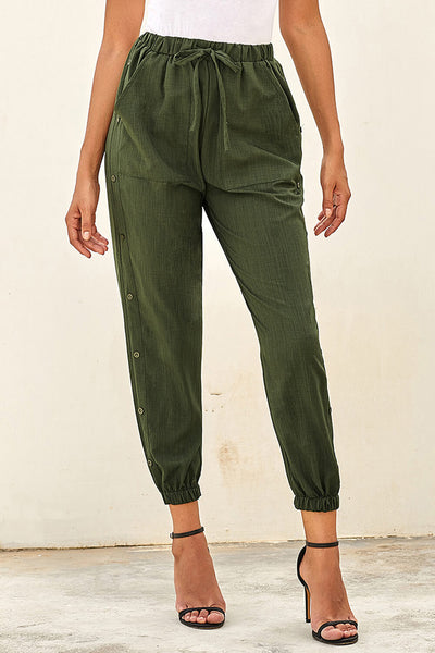 Pocketed Pants with Buttons - 3 Colors