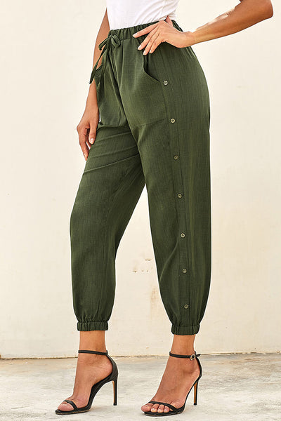 Pocketed Pants with Buttons - 3 Colors