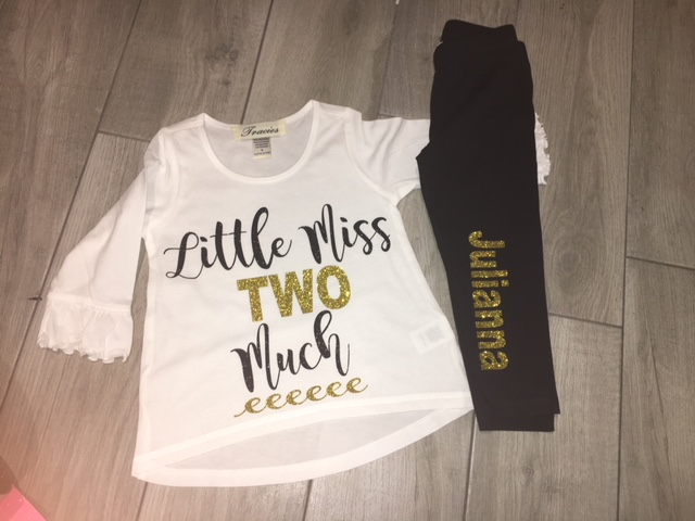 Little miss TWO much birthday TOP