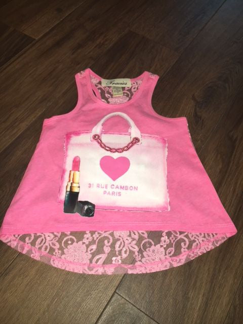 Pink lace back bag