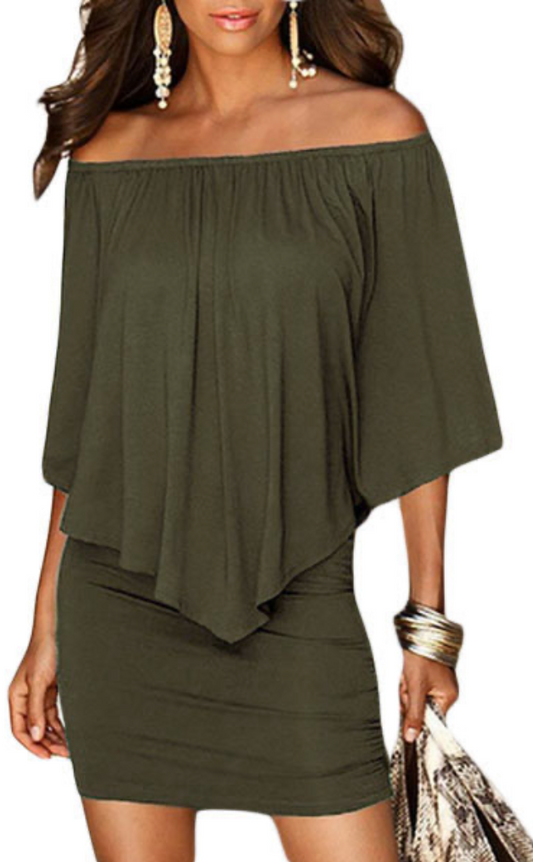 Multiple Dressing Layered Mini Poncho Dress
