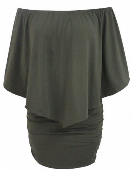 Multiple Dressing Layered Mini Poncho Dress
