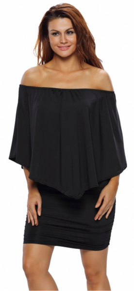 Multiple Dressing Layered Mini Poncho Dress