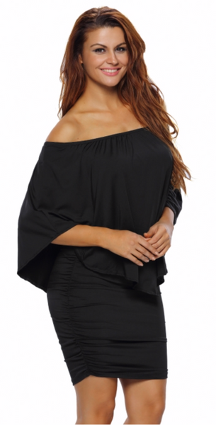 Multiple Dressing Layered Mini Poncho Dress
