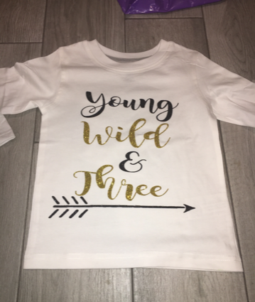 Young wild and three birthday top