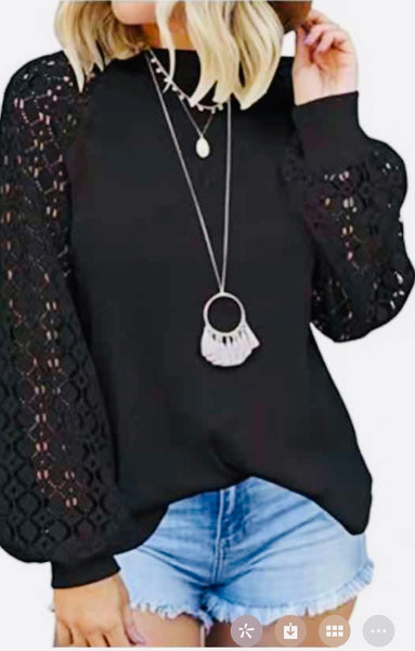 Lace Sleeve Top