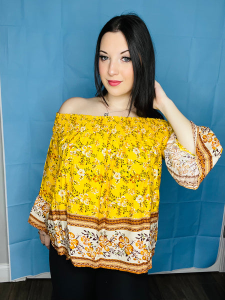 Yellow Off the Shoulder Blouse