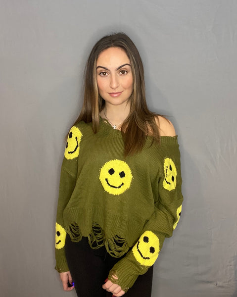 Green Smile Sweater