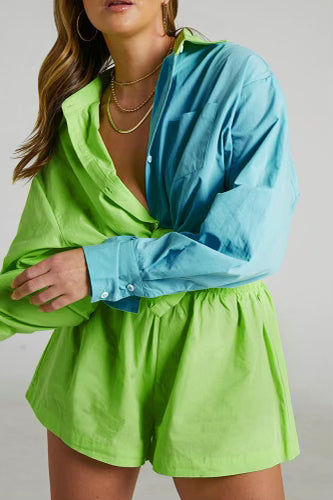 Two Piece Button Down Short Set
