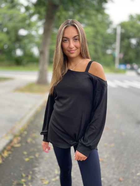 Off the shoulder knot front top