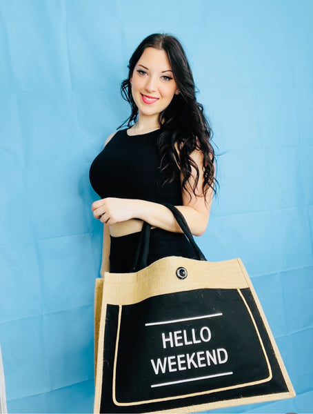 Hello  Weekend  Canvas Tote