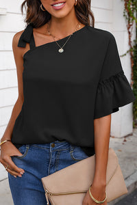 One Shoulder Ruffle Top