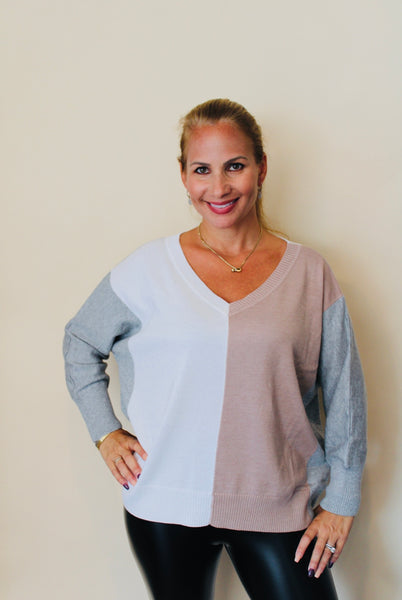 V Neck Knit Sweater