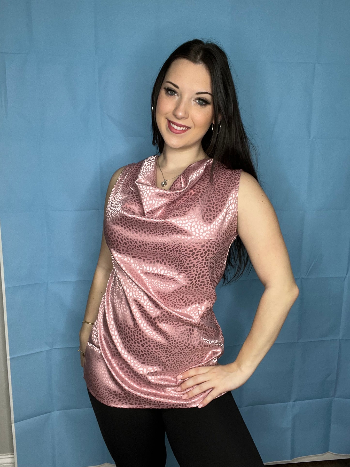 Pink Leopard Shiny Top