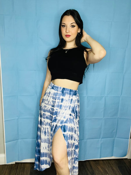 Tie Dye Blue and White Colored