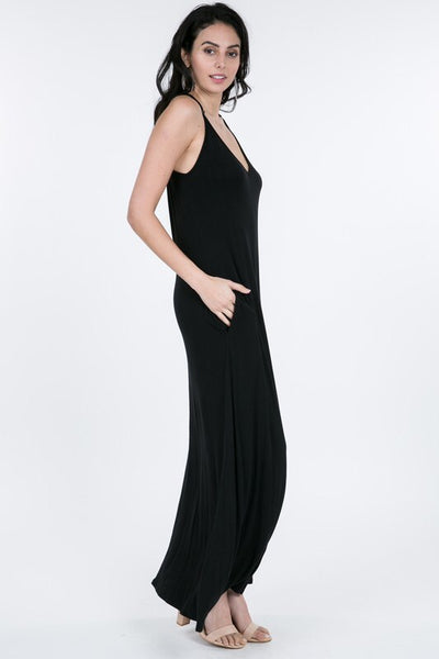 Spaghetti Strap Sleeveless V-Neck Maxi Dress P1215 - KELLY GREEN. Spaghetti Strap Sleeveless V-Neck Maxi Dress Fabric