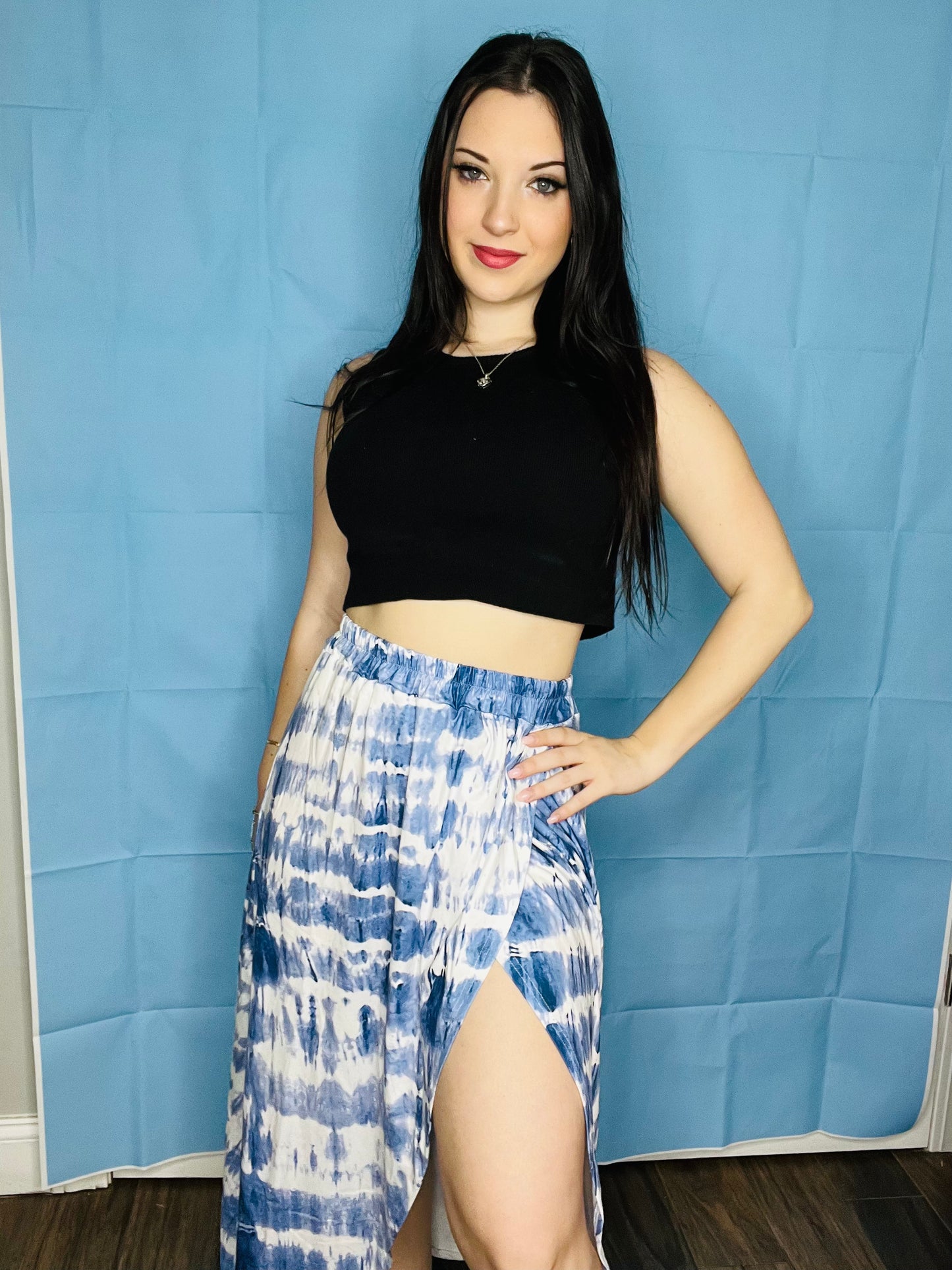 Tie Dye Blue and White Colored