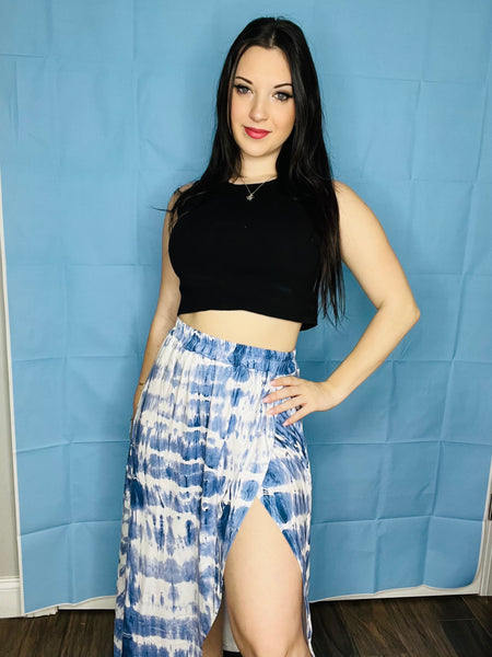Tie Dye Blue and White Colored