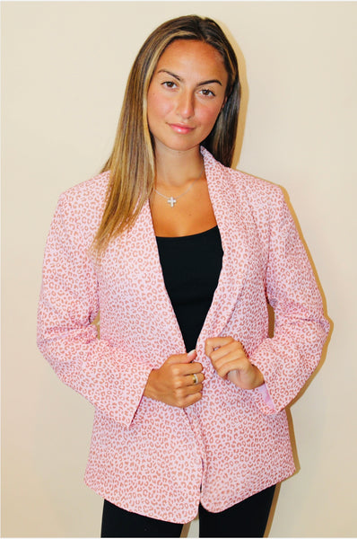 Pink Leopard Blazer