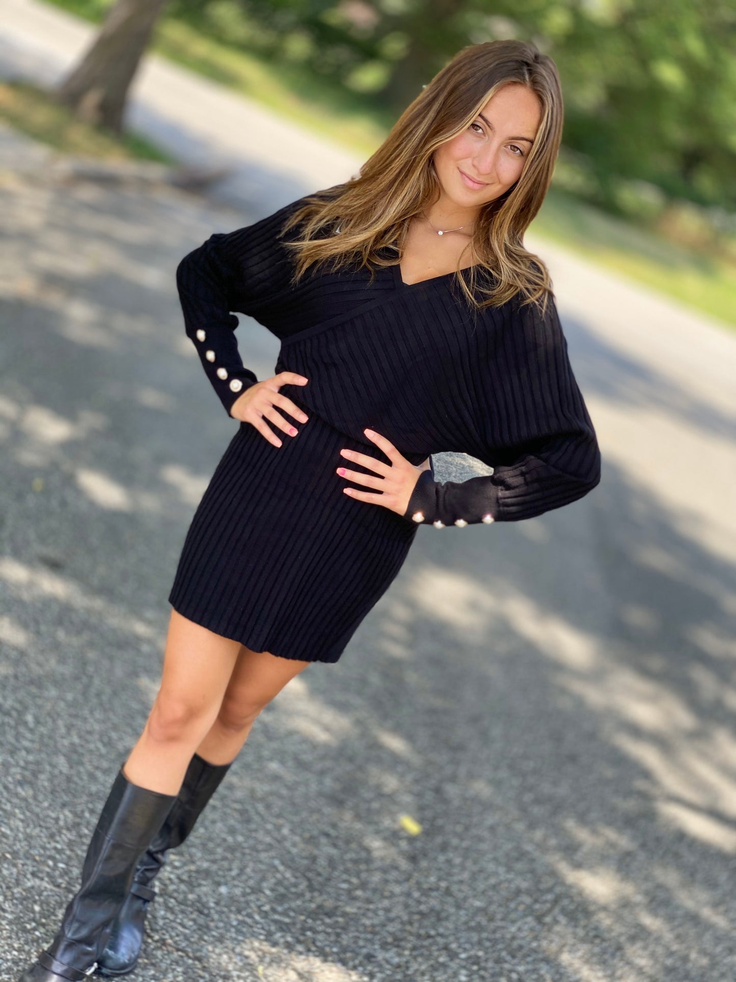 Black pearl dress