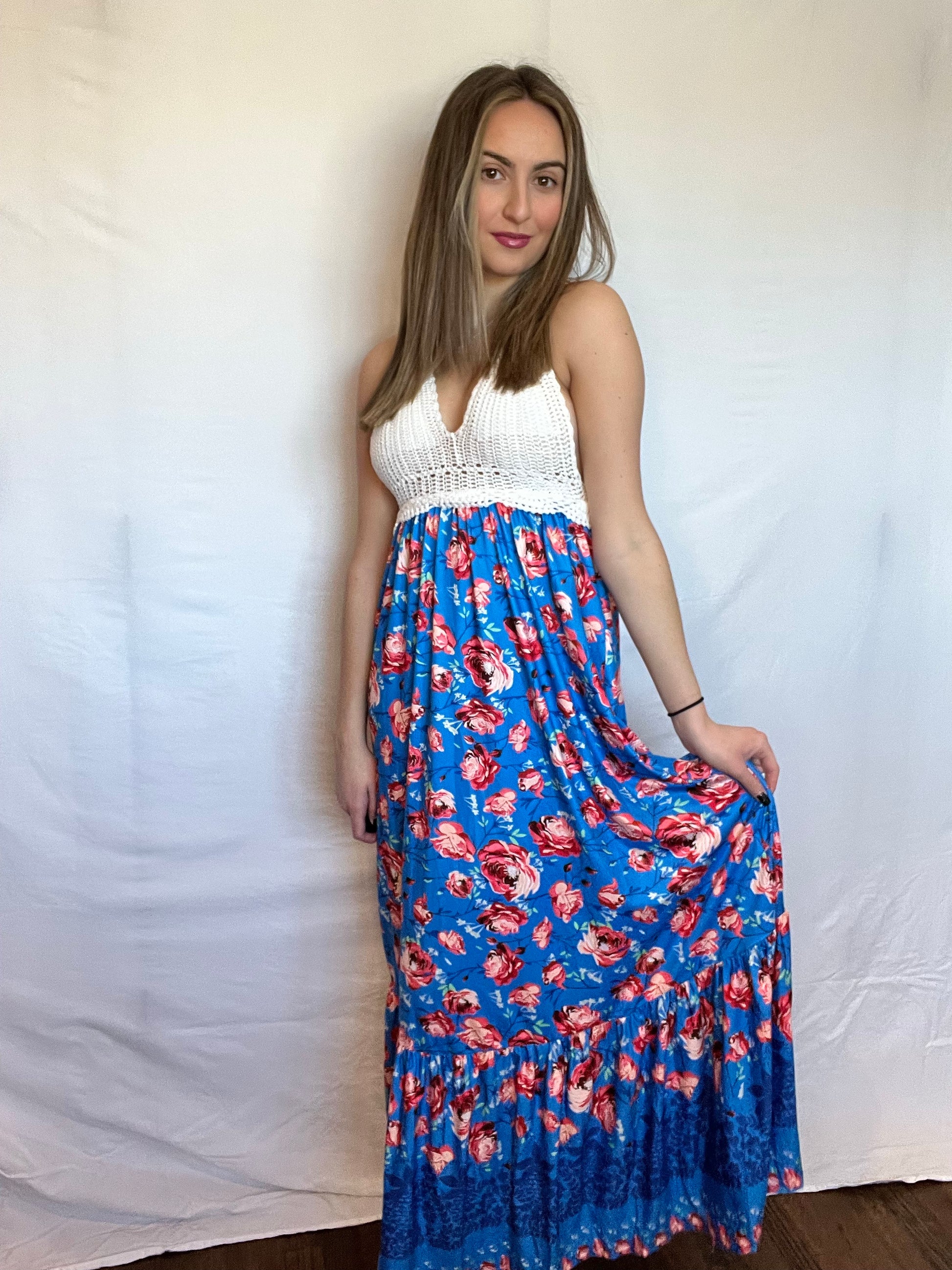 Crochet halter maxi dress Tracie's Boutique Crochet halter maxi dress Tracie's Boutique