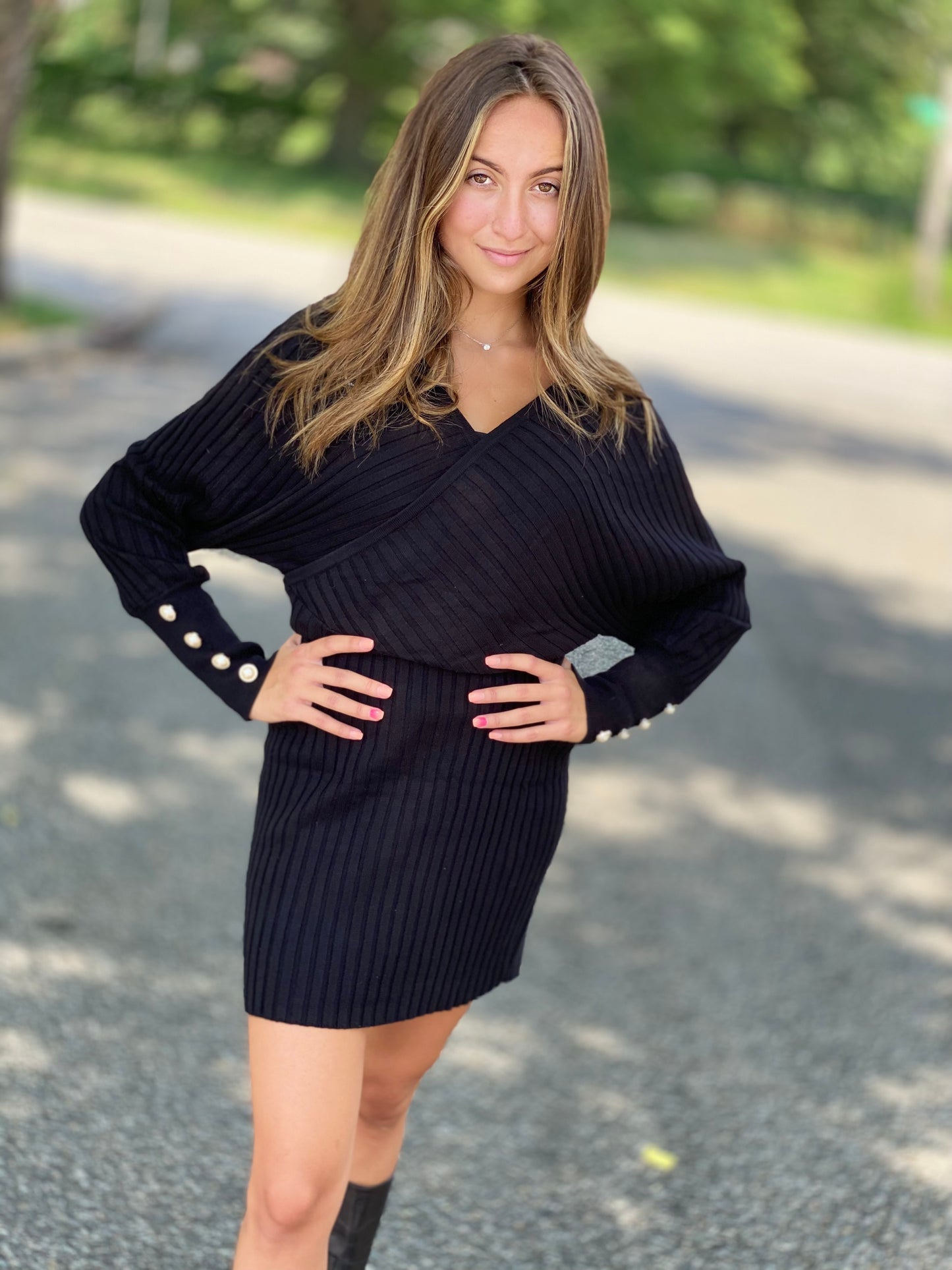 Black pearl dress