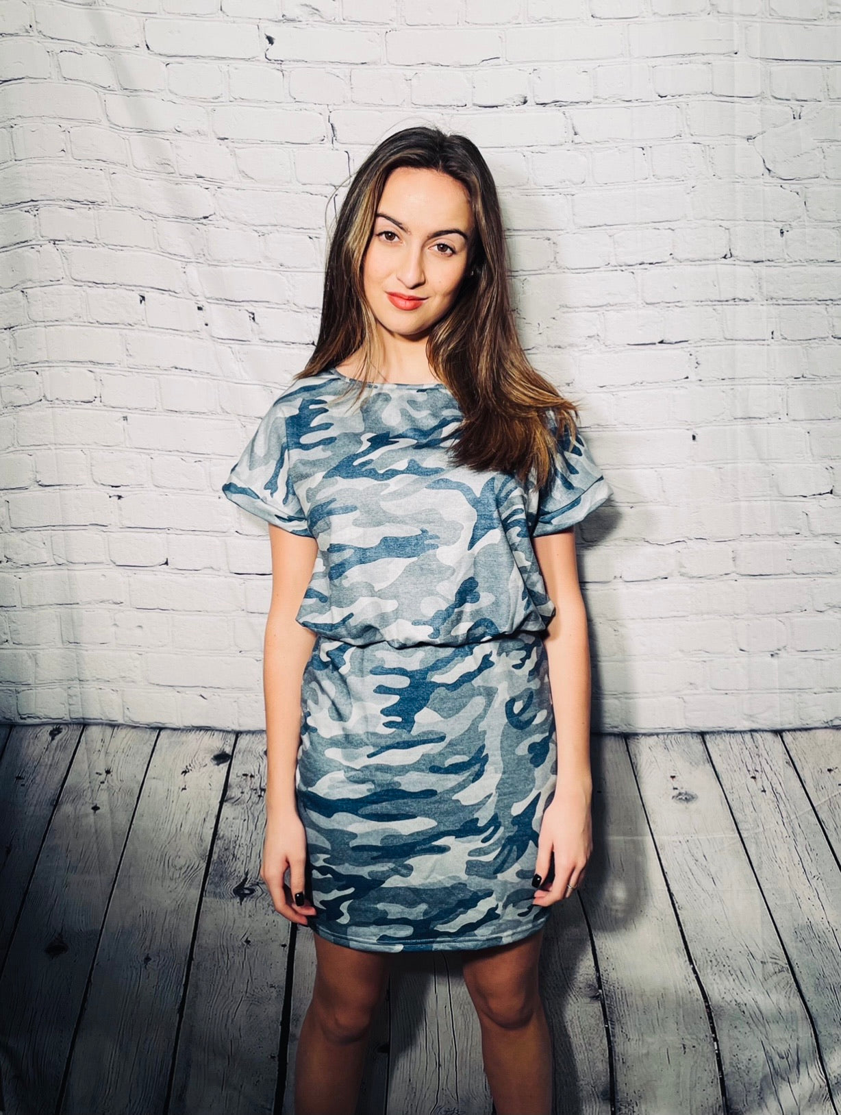 Grey and green camo dresses
