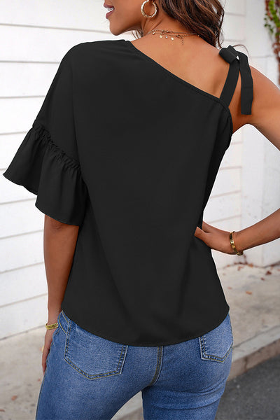 One Shoulder Ruffle Top