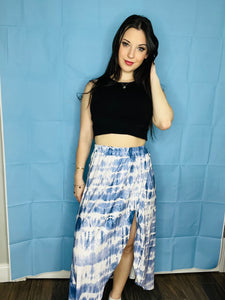 Tie Dye Blue and White Colored