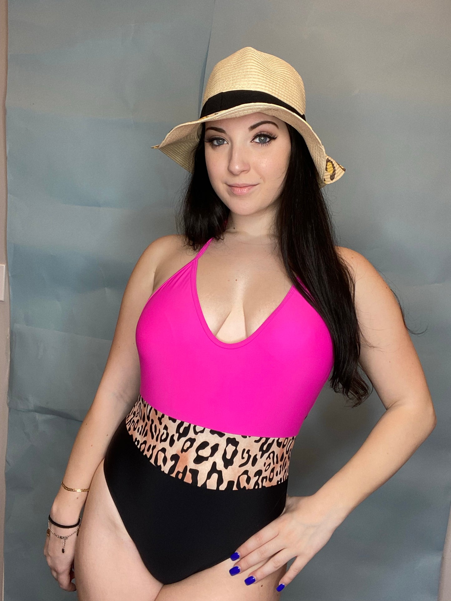 One Piece Leopard Swim Suit