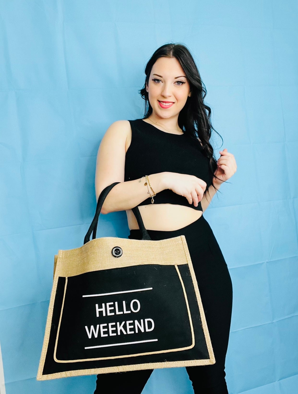 Hello  Weekend  Canvas Tote
