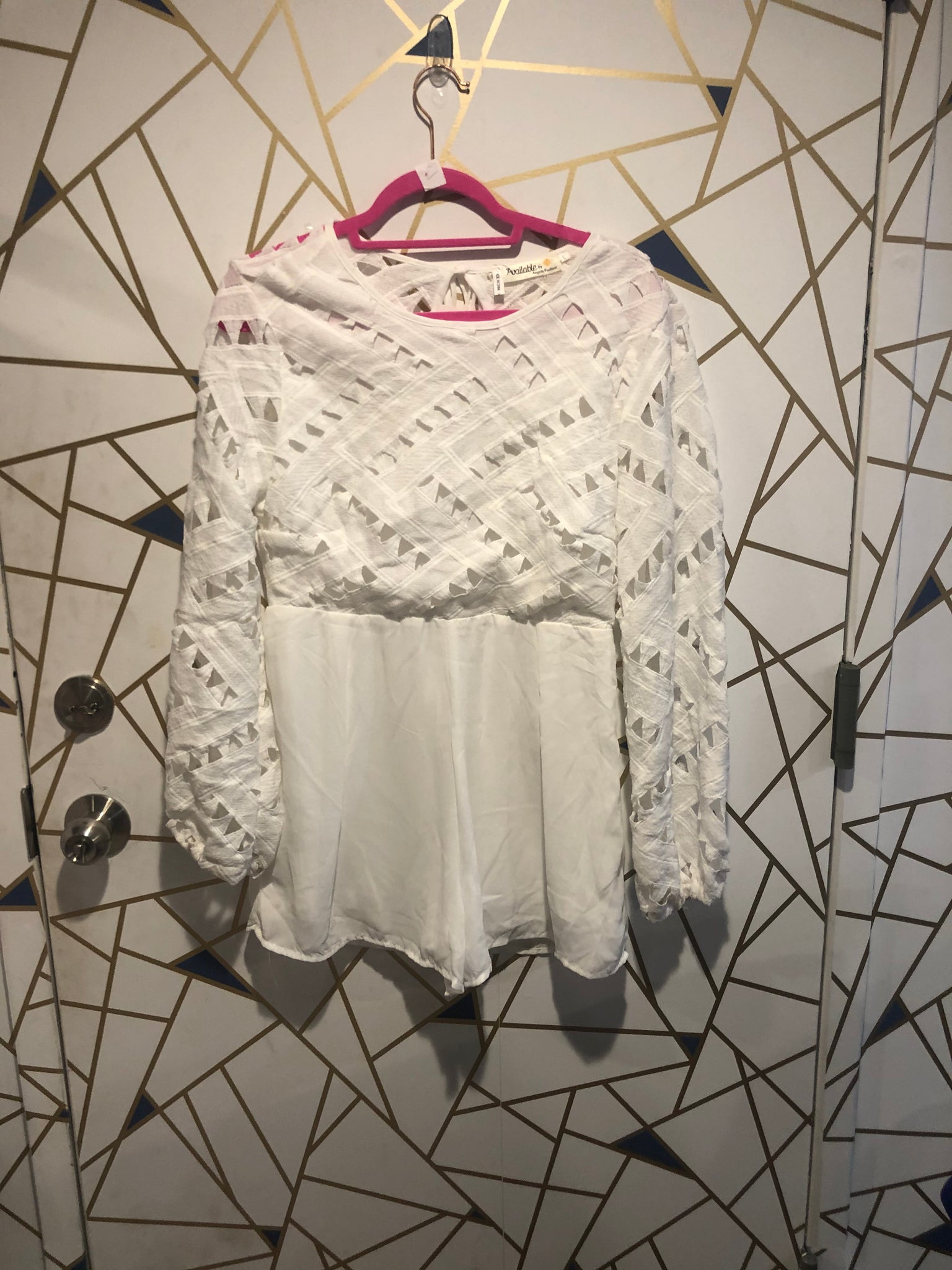White cut out romper