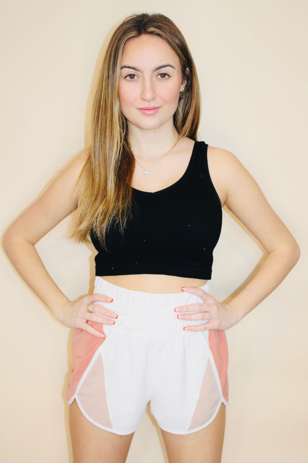 Beige Active Shorts