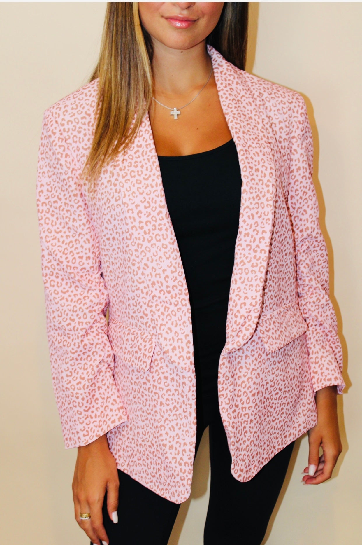 Pink Leopard Blazer