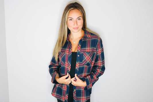 Plaid Button Down Top