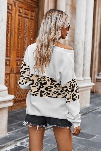 Leopard sweater v neck