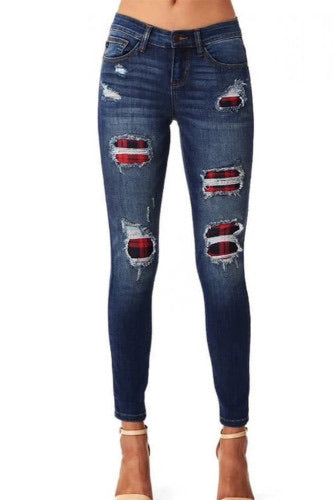 Red plaid Jean