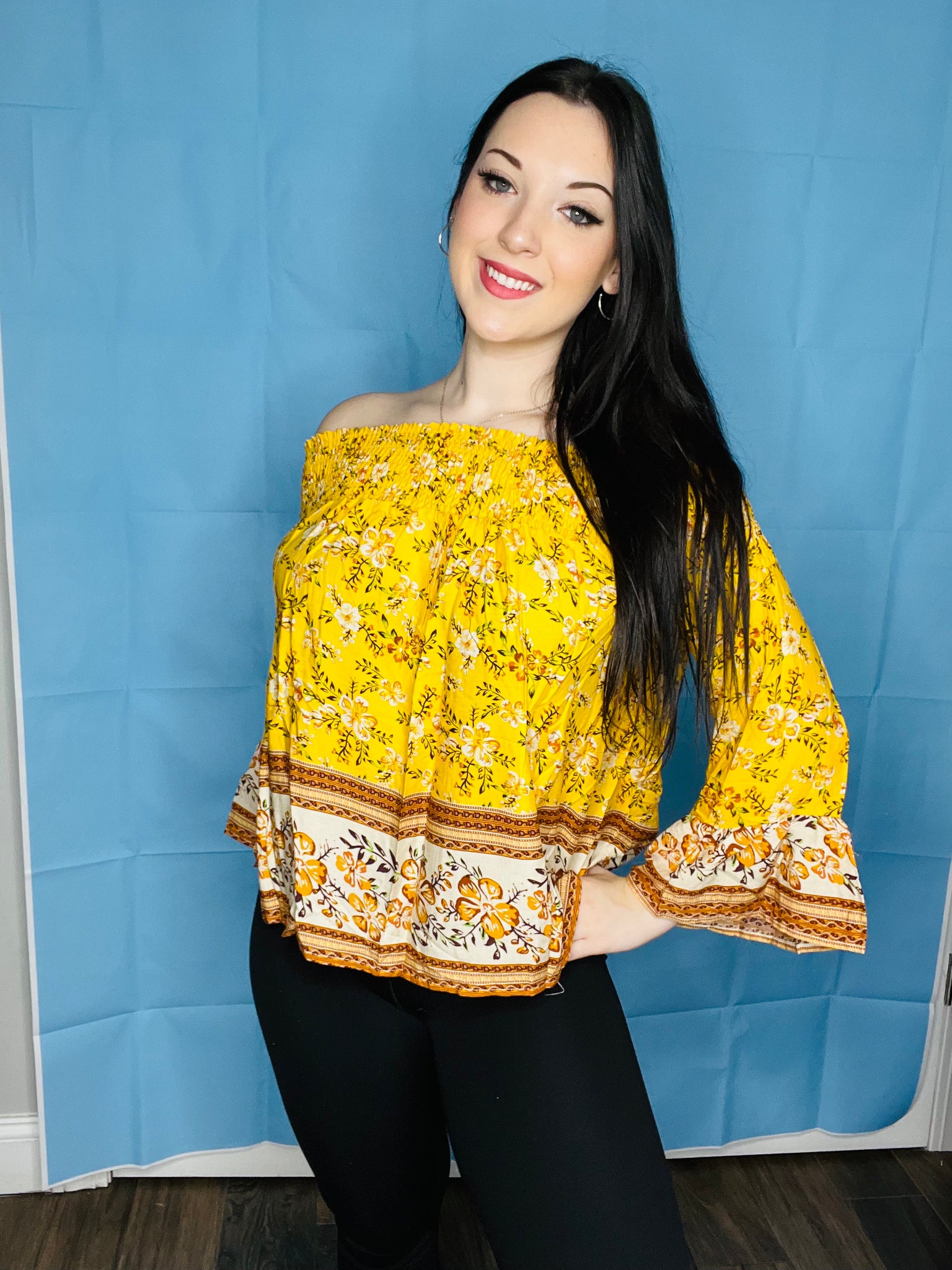 Yellow Off the Shoulder Blouse