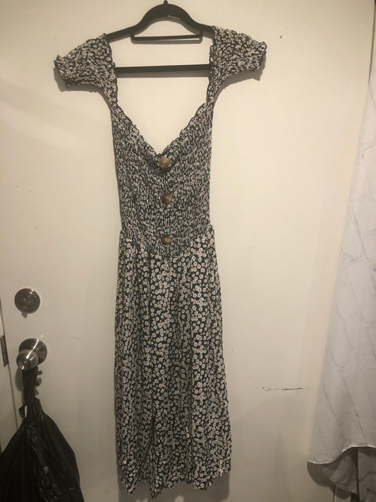 Flower dress, size small, navy