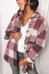 Plaid Shacket with plaid buttons