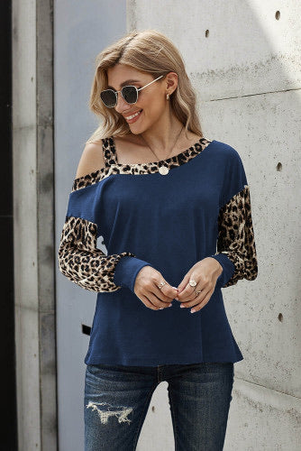 Leopard long sleeve blouse
