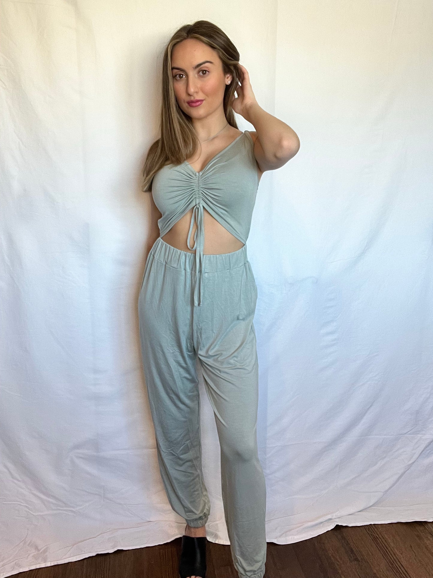 Jumpsuit Black and Sage