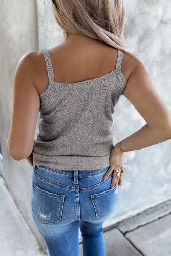 Gray Buttoned Knit Camisole